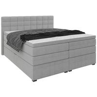 Boxspringbett Fano Grau ca. 200x200cm - Schwarz/Grau, Konventionell, Kunststoff/Textil (200/200cm) - Mömax