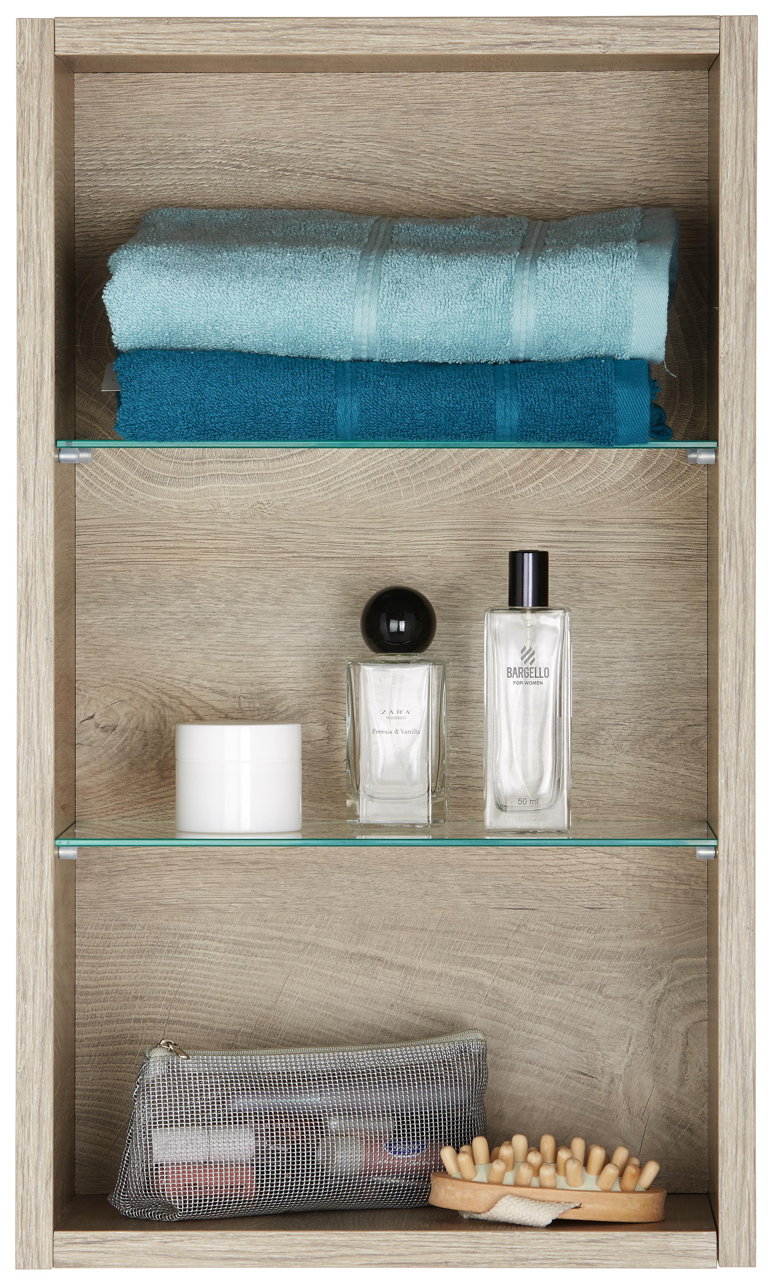 Hängeschrank in Eichefarben - Eichefarben/Naturfarben, MODERN, Glas/Holzwerkstoff (35/60/20cm)