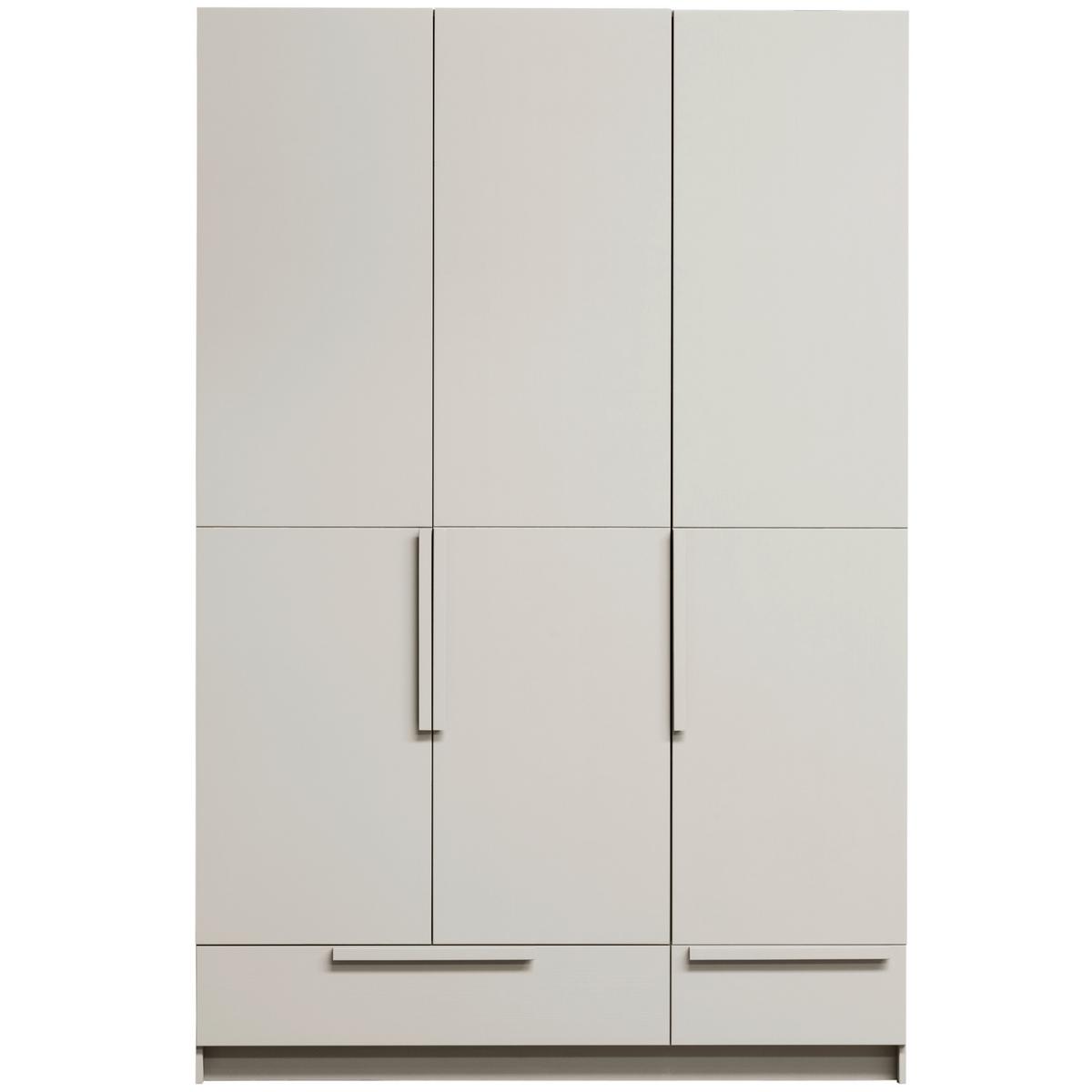 Garderobenschrank Pure Hellgrau - Hellgrau, Design, Holz (142/215/60cm) - Livetastic