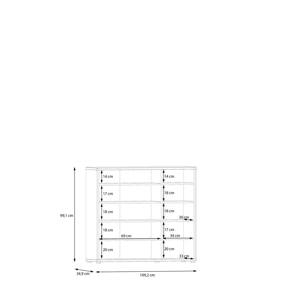SZAFKA NA BUTY ALICE SPRINGS - jasnoszary/szary, Modern, materiał drewnopochodny (109,2/99,1/34,9cm) - Xora