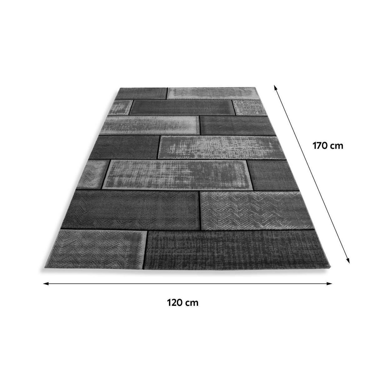 Webteppich Plus Schwarz ca. 120x170cm - Schwarz, KONVENTIONELL, Textil (120/170cm) - Novel