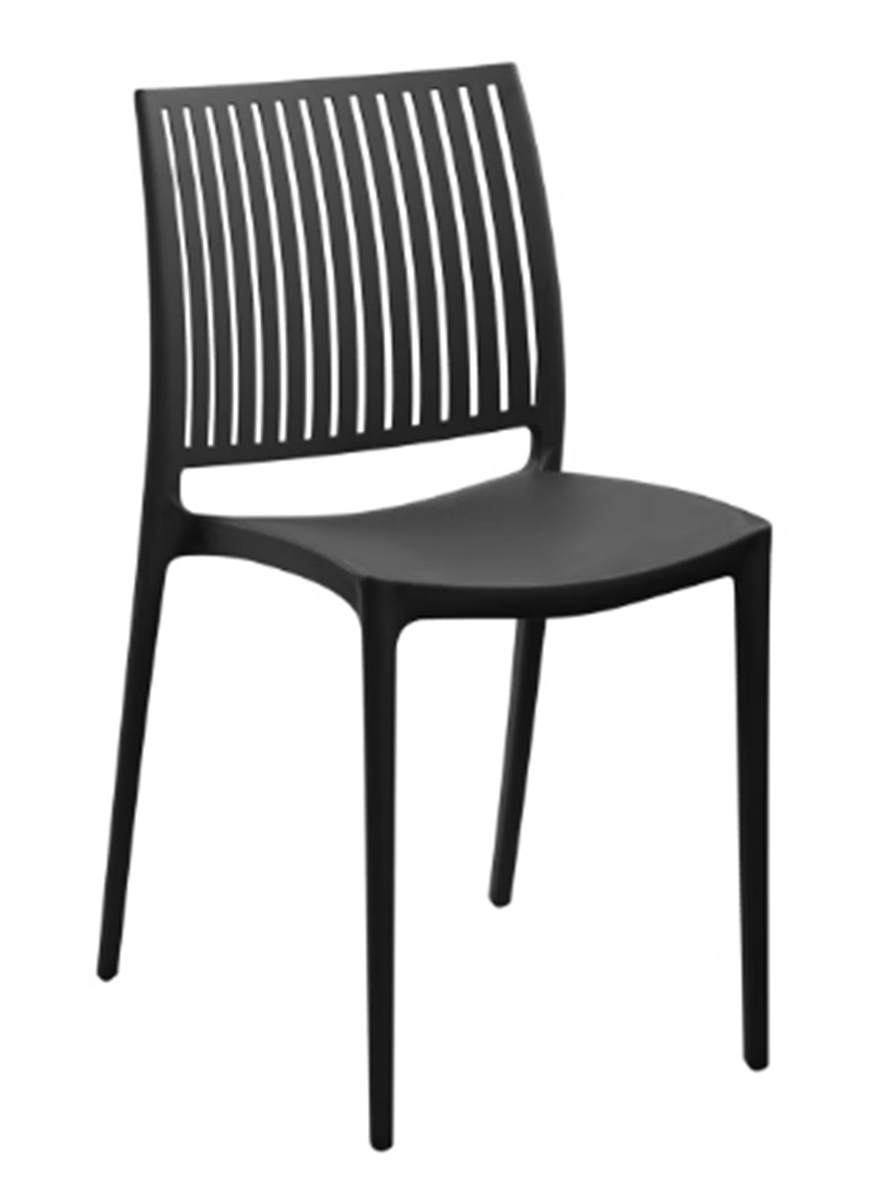 Szék Fred - fekete, műanyag (40,5/48/78cm)