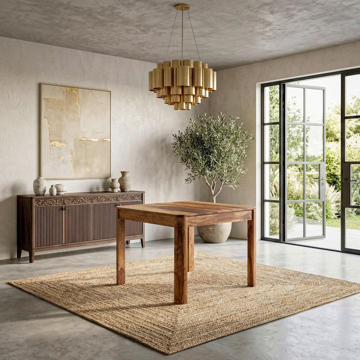 Esstisch Wl7.416 - Sheeshamfarben, Design, Holz (80/76/80cm) - Livetastic
