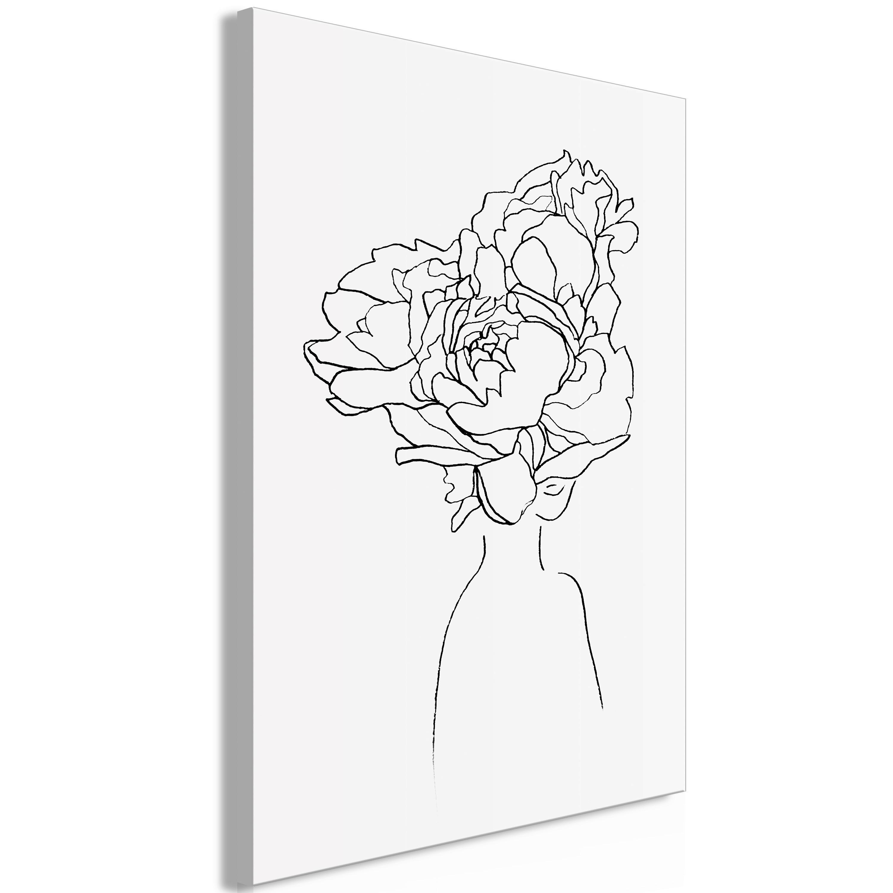 Slika Na Platnu Above The Flowers - črna/bela, Basics, tekstil/leseni material (40/60/1,2cm) - artgeist