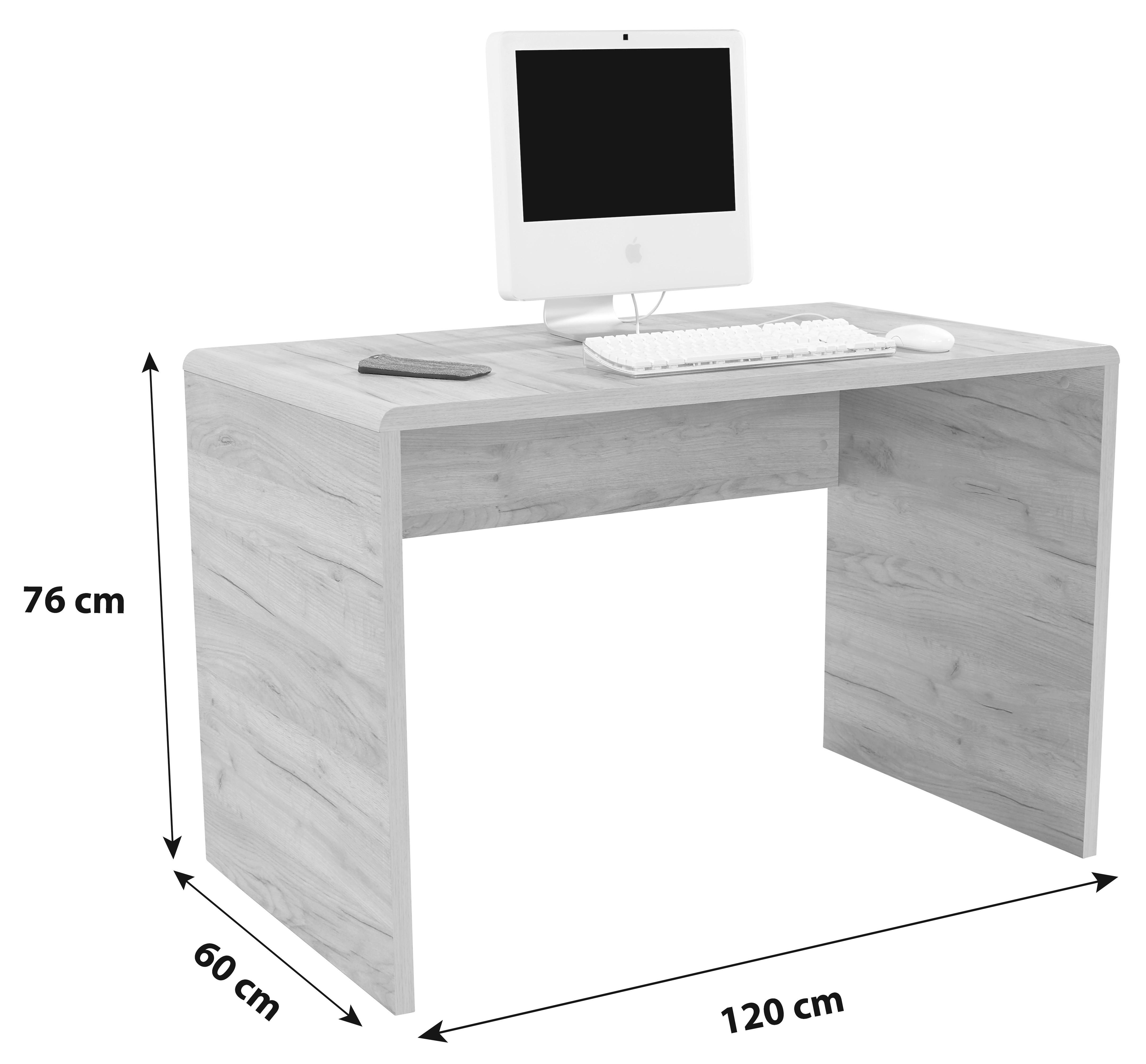 Masă de scris FONTANA PLUS - cașmir/stejar Artisan, Modern, material pe bază de lemn (120/75,5/60cm) - Modern Living