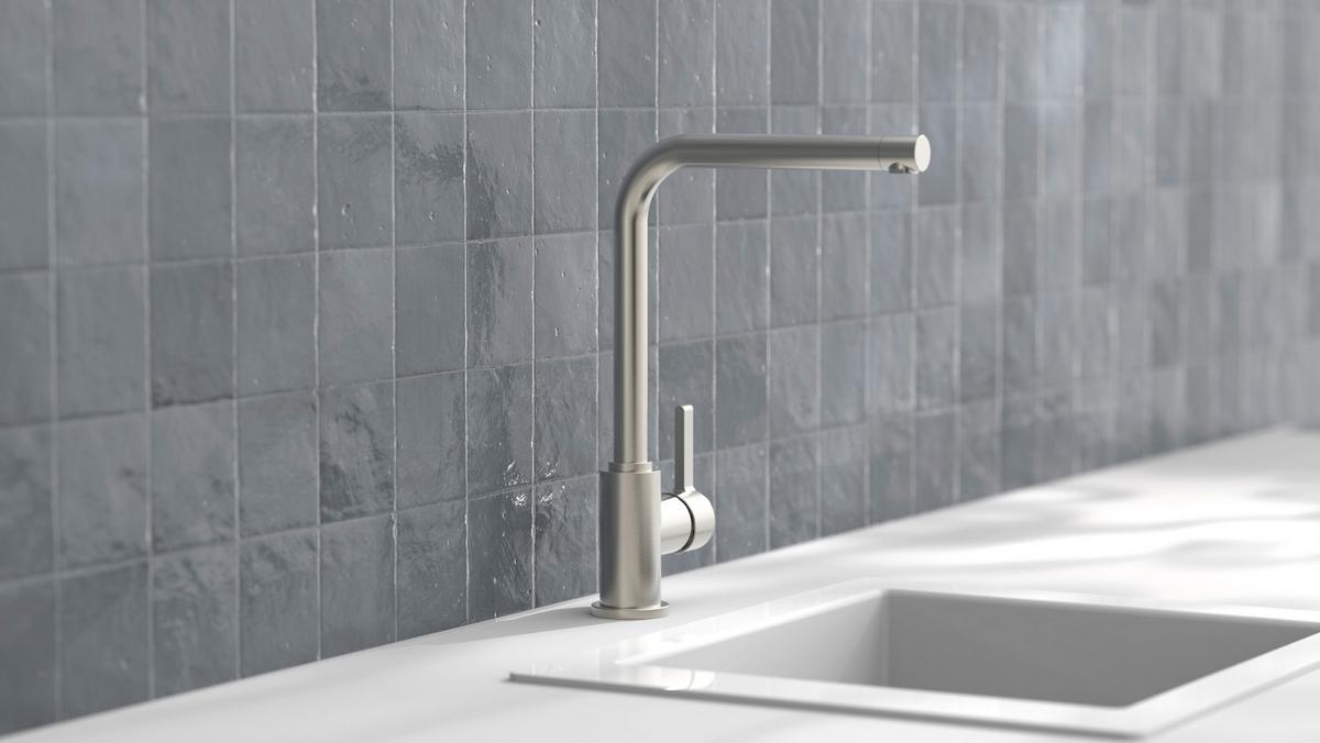 Bucatarie la comanda LASER/STRUCTURA - alb/culoare lemn stejar, Modern, material pe bază de lemn (361,9/345cm) - Nobilia