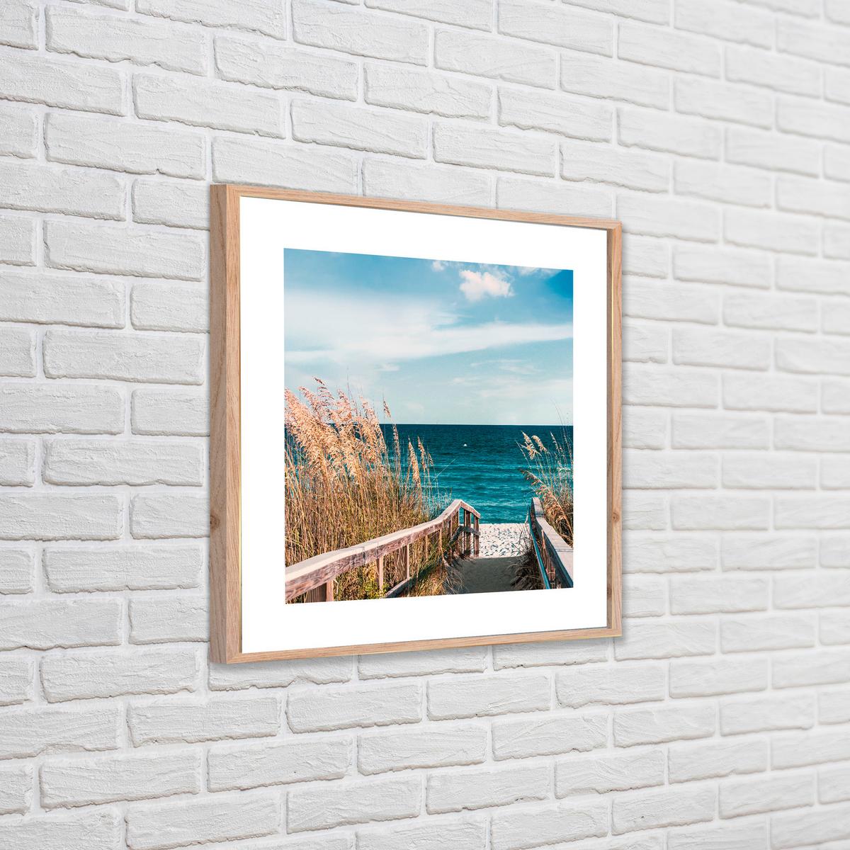 Slika S Okvirom Vous Ii  30x30cm - bijela/boje hrasta, papir/drvni materijal (30/30cm) - Modern Living