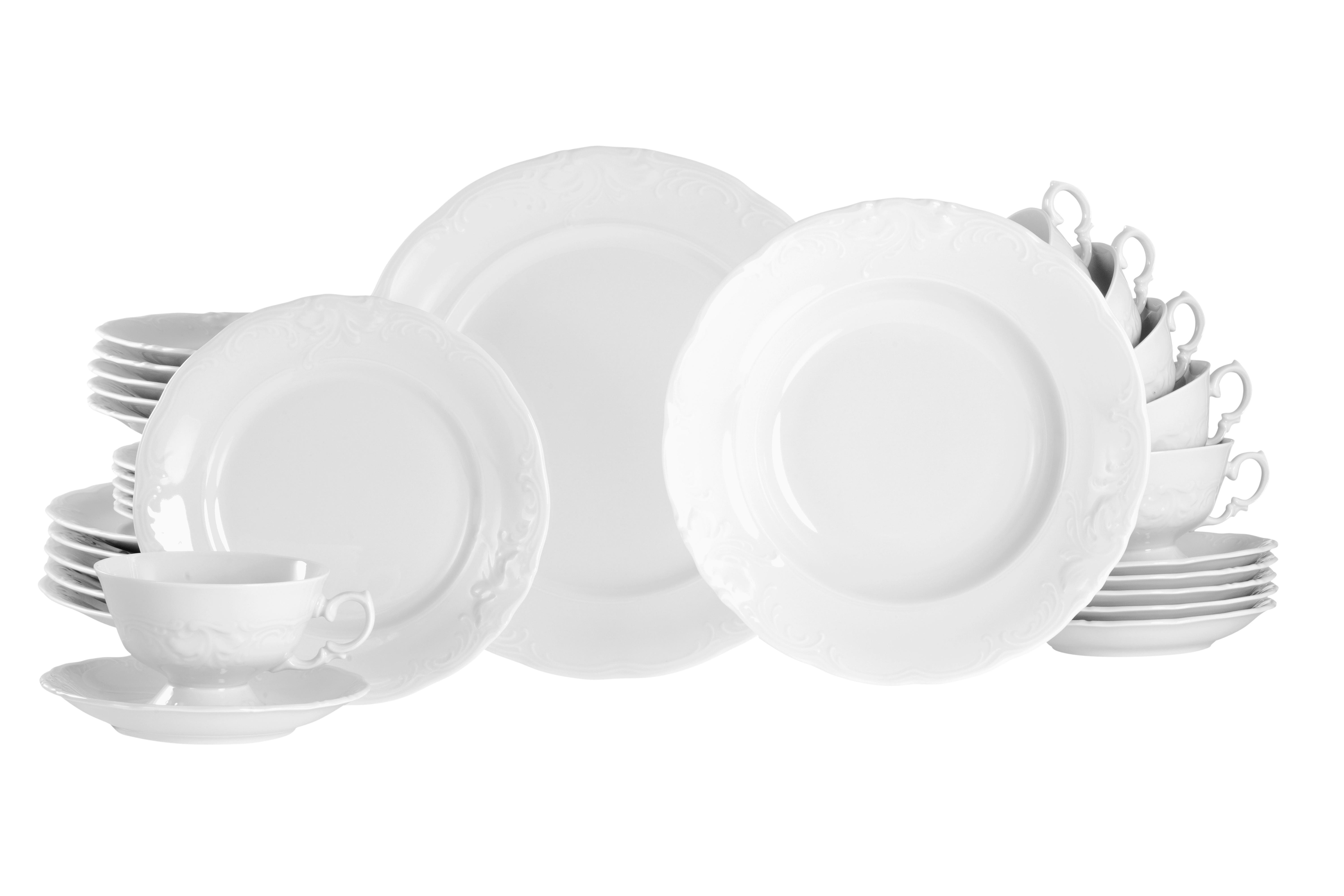Serviciu De Masă Frederike 30/1 - alb, Basics, ceramică - Creatable