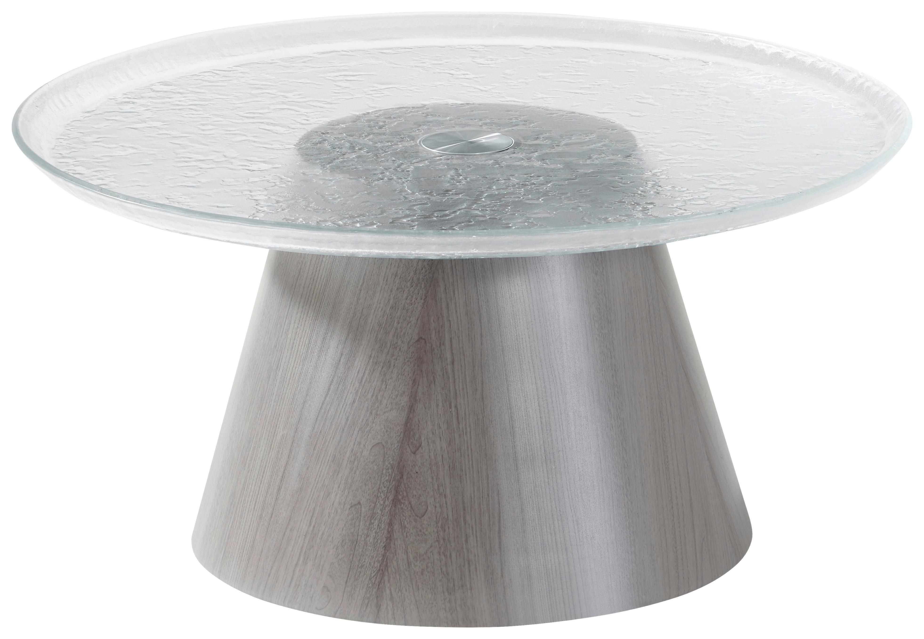 Lucille Stolić - hrast sivi/prozirno, Lifestyle, staklo/metal (78/39cm) - Premium Living