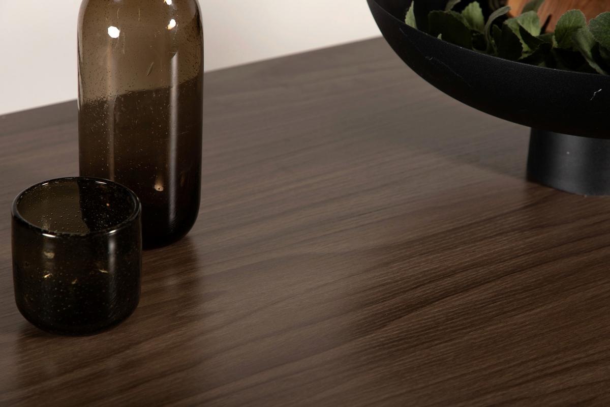 BARTISCH CAMDEN - Walnussfarben/Schwarz, Design, Holzwerkstoff/Metall (120/60/90cm) - Livetastic