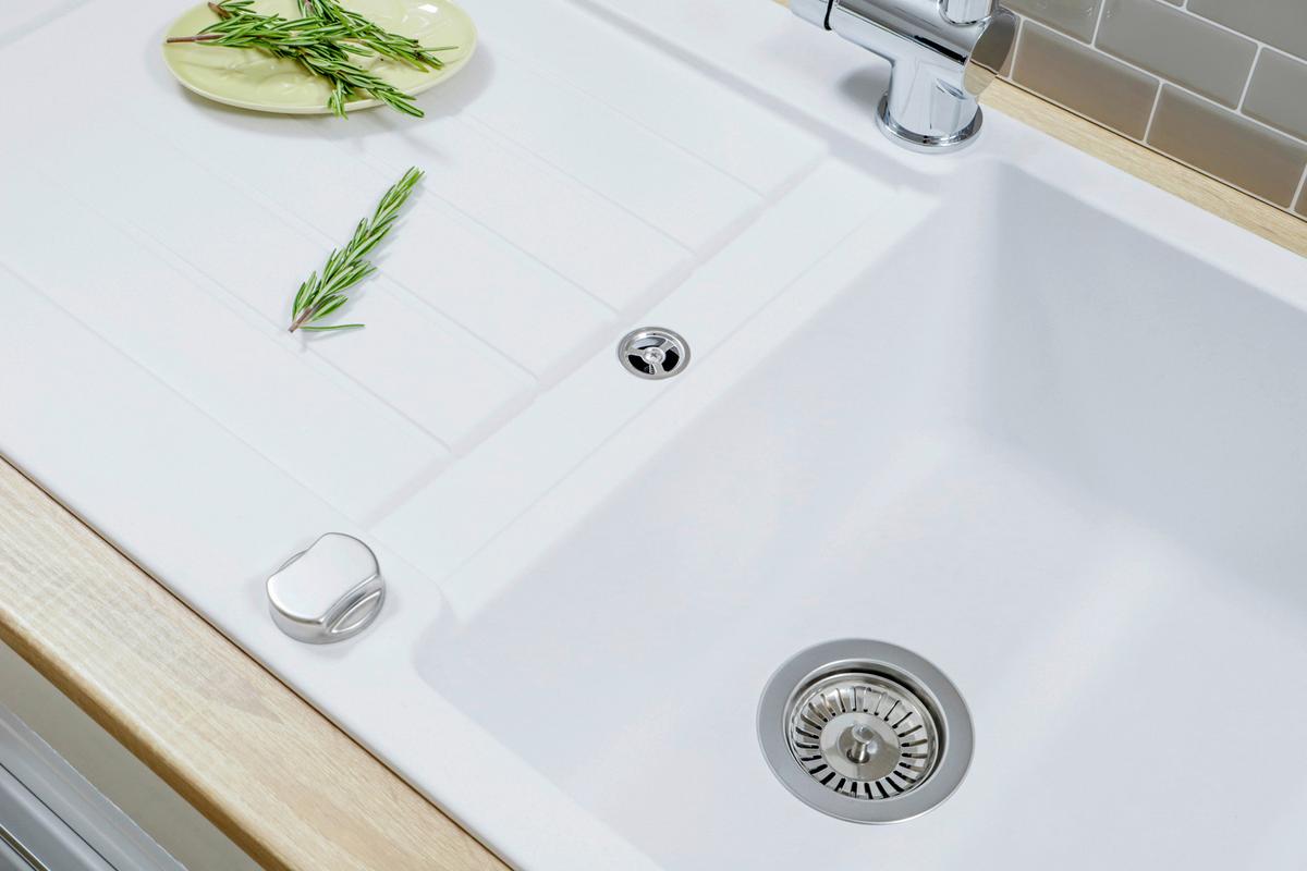 Pomivalno Korito Austin, 86x50cm - bela, Design, kamen (86/21/50cm) - Respekta