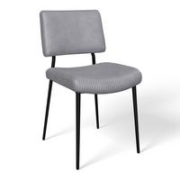 Stuhl Elia Grau Cord Gepolstert - Schwarz/Grau, MODERN, Holz/Textil (56/85/47cm) - Bessagi Home