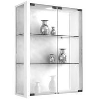 Viseča Vitrina Udina, Bela, Led - črna/bela, Konvencionalno, umetna masa/steklo (60/80/25cm) - MID.YOU