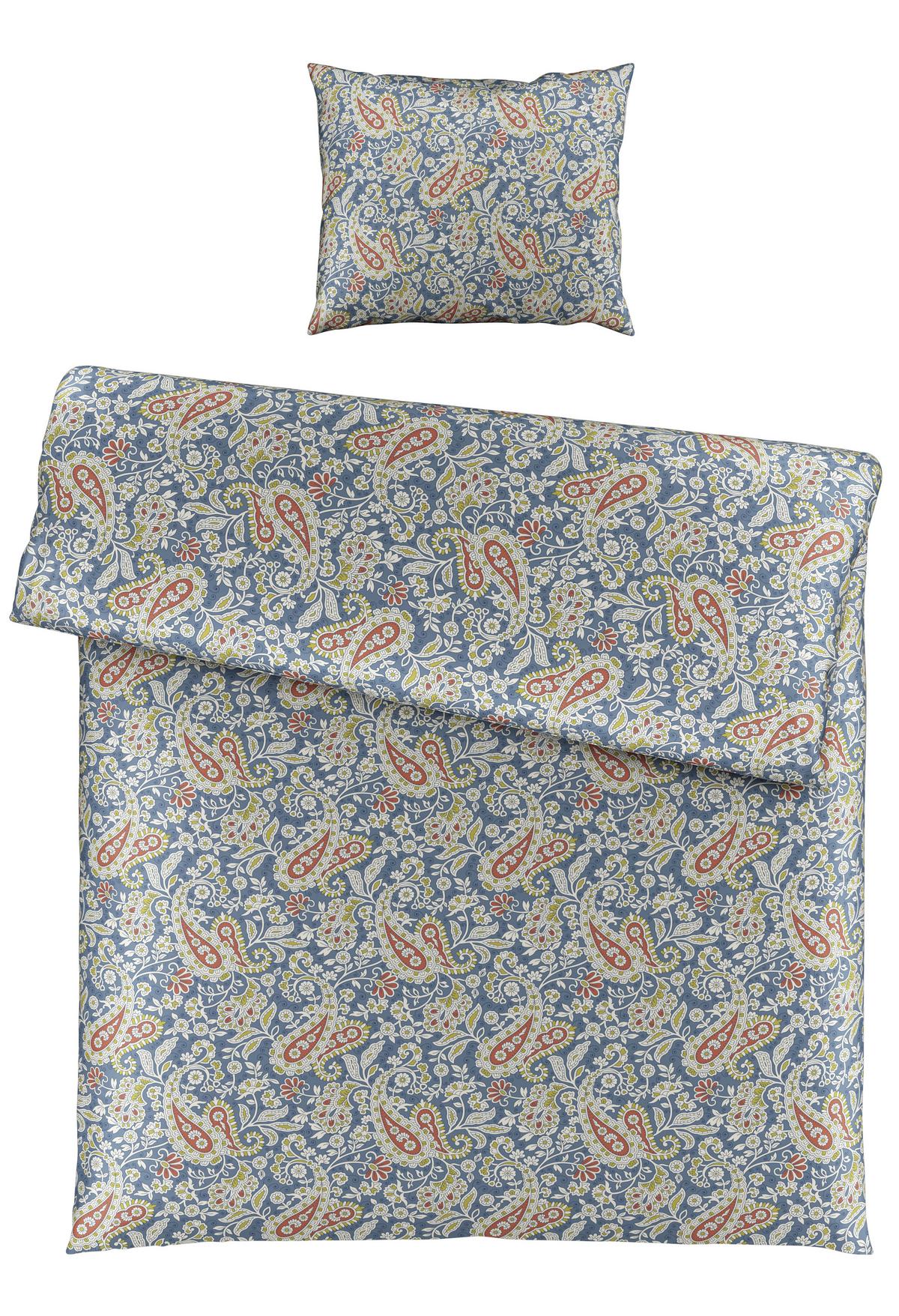 Bettwäsche Paisley ca.160x210cm - Blau, Romantik / Landhaus, Textil (160/210cm) - Premium Living