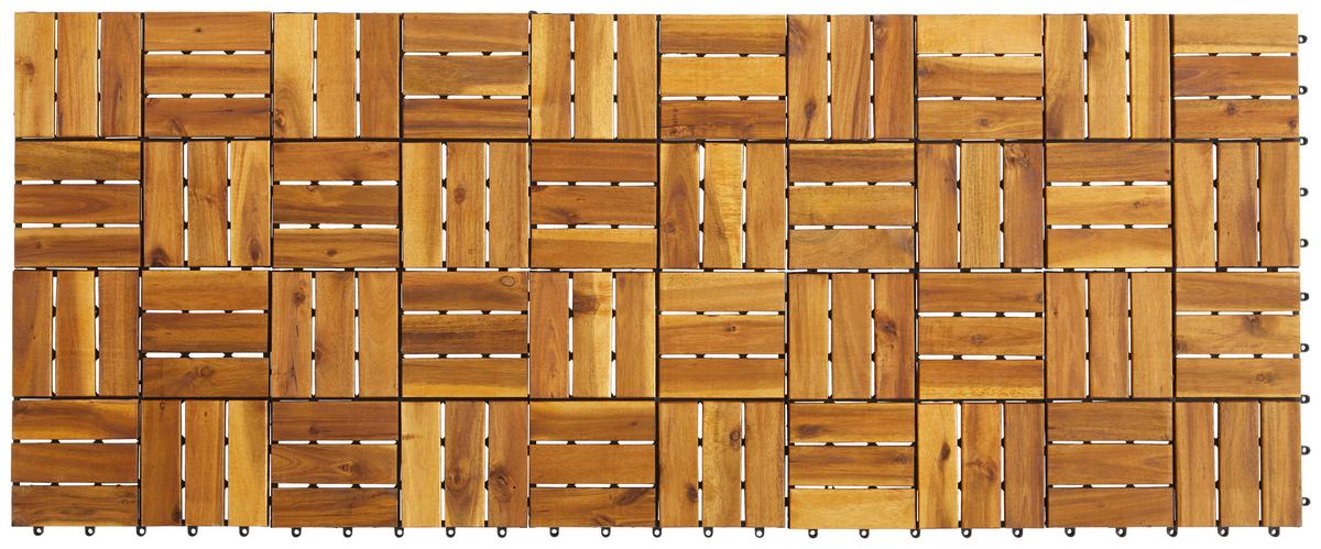 PŁYTKA TARASOWA AKAZIE QUATTRO - kolor akacjowy/brązowy, Konventionell, tworzywo sztuczne/drewno (30/30/2,4cm) - Ambia Garden