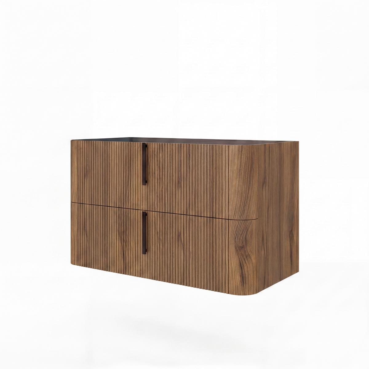 Bază pentru lavoar Lyra - nucă/antracit, Modern, material pe bază de lemn (101/51/46cm)