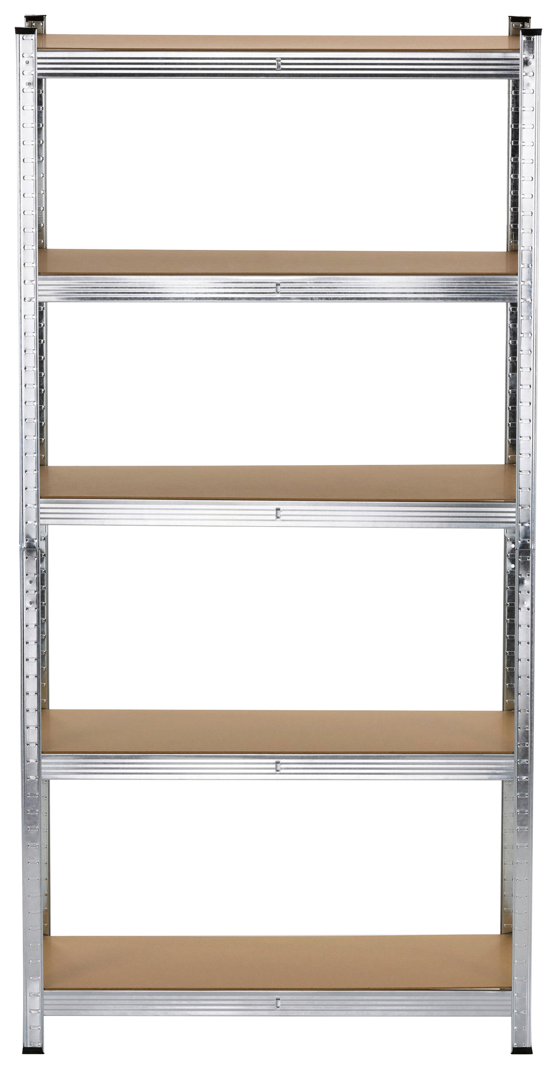 REGAŁ CIĘŻKIEGO SKŁADOWANIA JULIANA - kolor stalowy/brązowy, Basics, materiał drewnopochodny/metal (75/174/30cm)