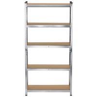 REGAŁ CIĘŻKIEGO SKŁADOWANIA JULIANA - kolor stalowy/brązowy, Basics, materiał drewnopochodny/metal (75/174/30cm)