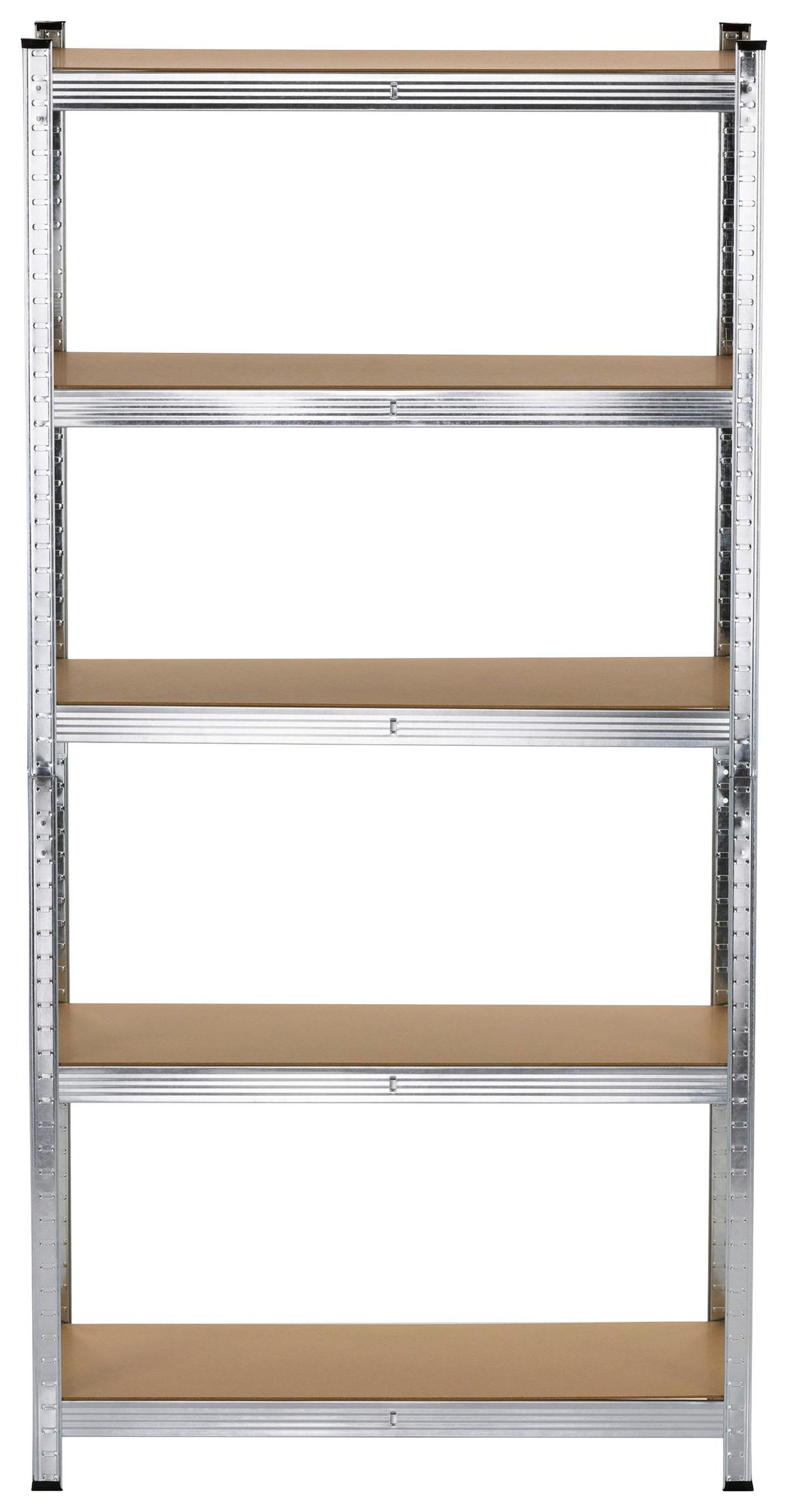 REGAŁ CIĘŻKIEGO SKŁADOWANIA JULIANA - kolor stalowy/brązowy, Basics, materiał drewnopochodny/metal (75/174/30cm)