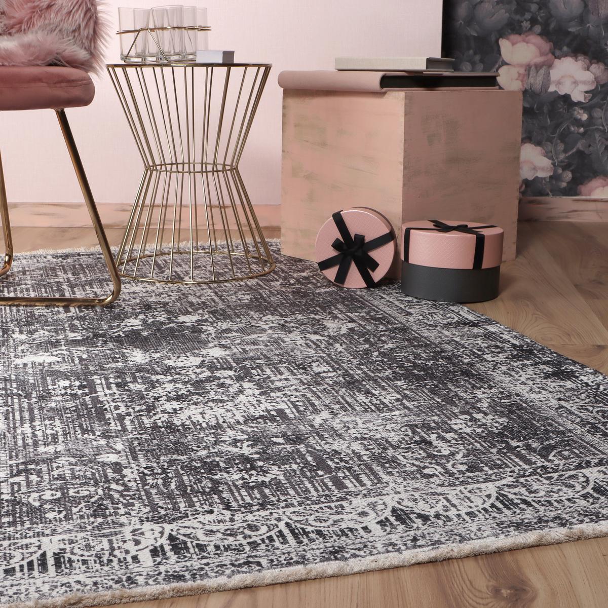 Flachwebeteppich My Valencia Grau ca. 200x290cm - Grau, Design, Textil (200/290cm) - Obsession