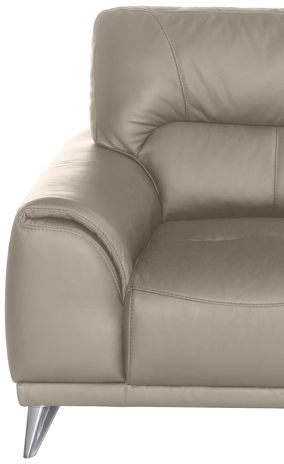 Zweisitzer-Sofa "Frisco" , sandfarben - Sandfarben/Chromfarben, MODERN, Textil/Metall (166/92/96cm) - MID.YOU