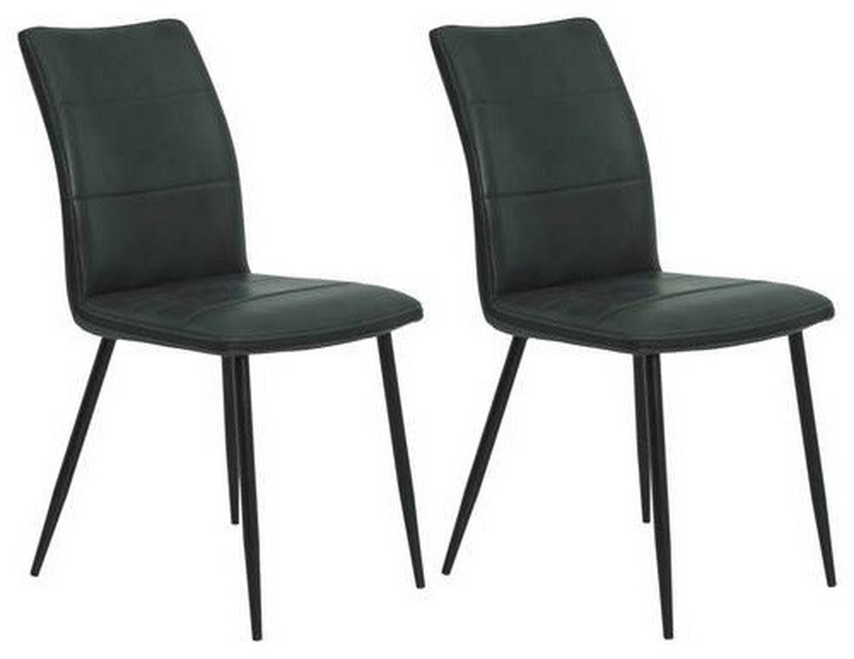 STUHL-SET Caroline S Anthrazit - Anthrazit/Schwarz, MODERN, Textil/Metall (44/87/57cm) - MID.YOU