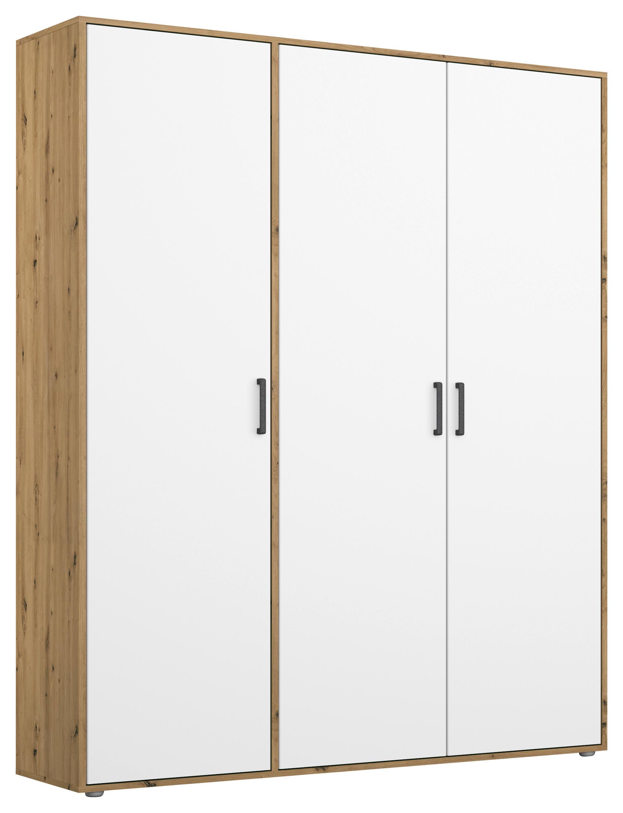 DULAP  USI ROTATIVE VOYAGER - alb/stejar Artisan, Modern, material pe bază de lemn (140/194/53cm) - Modern Living
