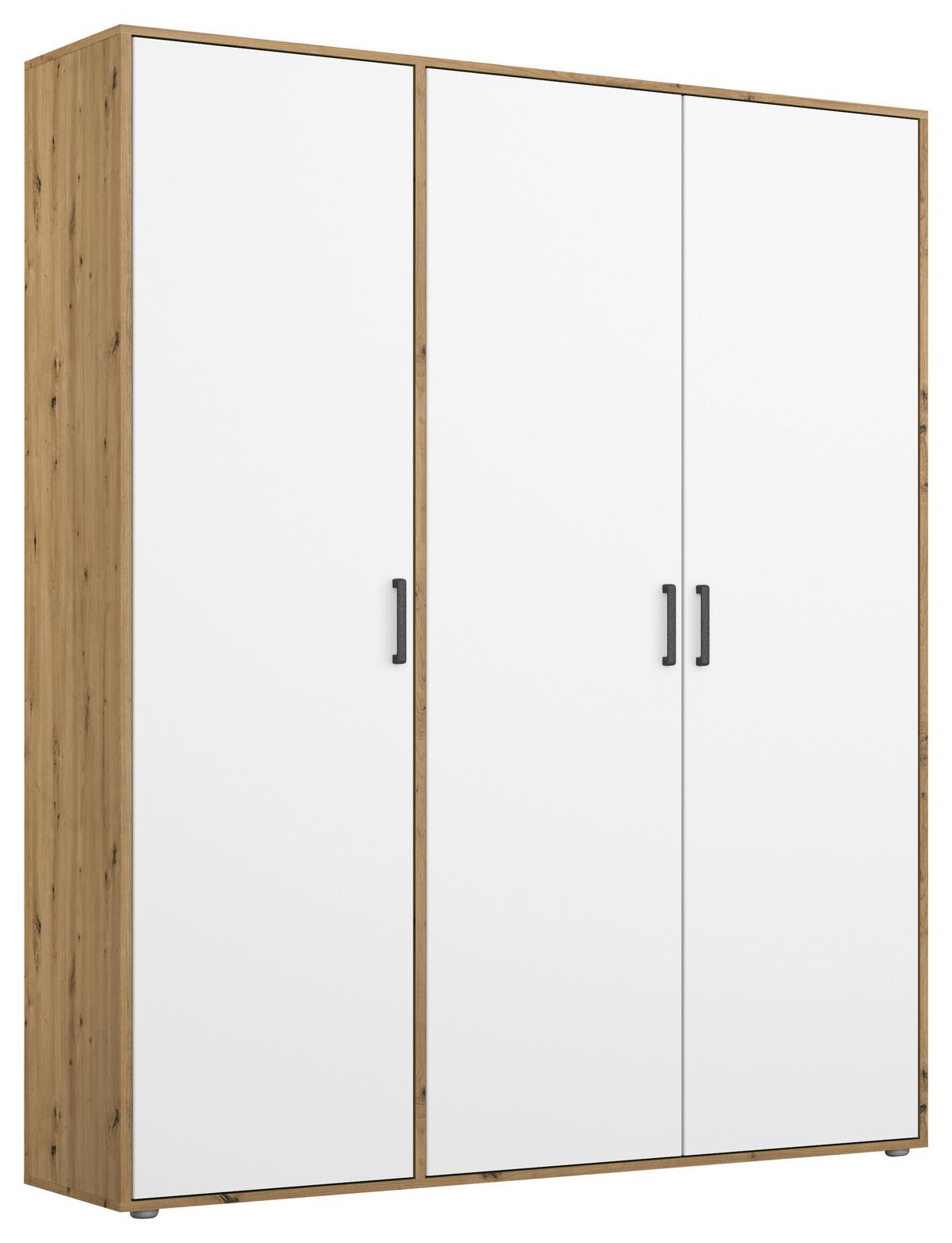 DULAP  USI ROTATIVE VOYAGER - alb/stejar Artisan, Modern, material pe bază de lemn (140/194/53cm) - Modern Living