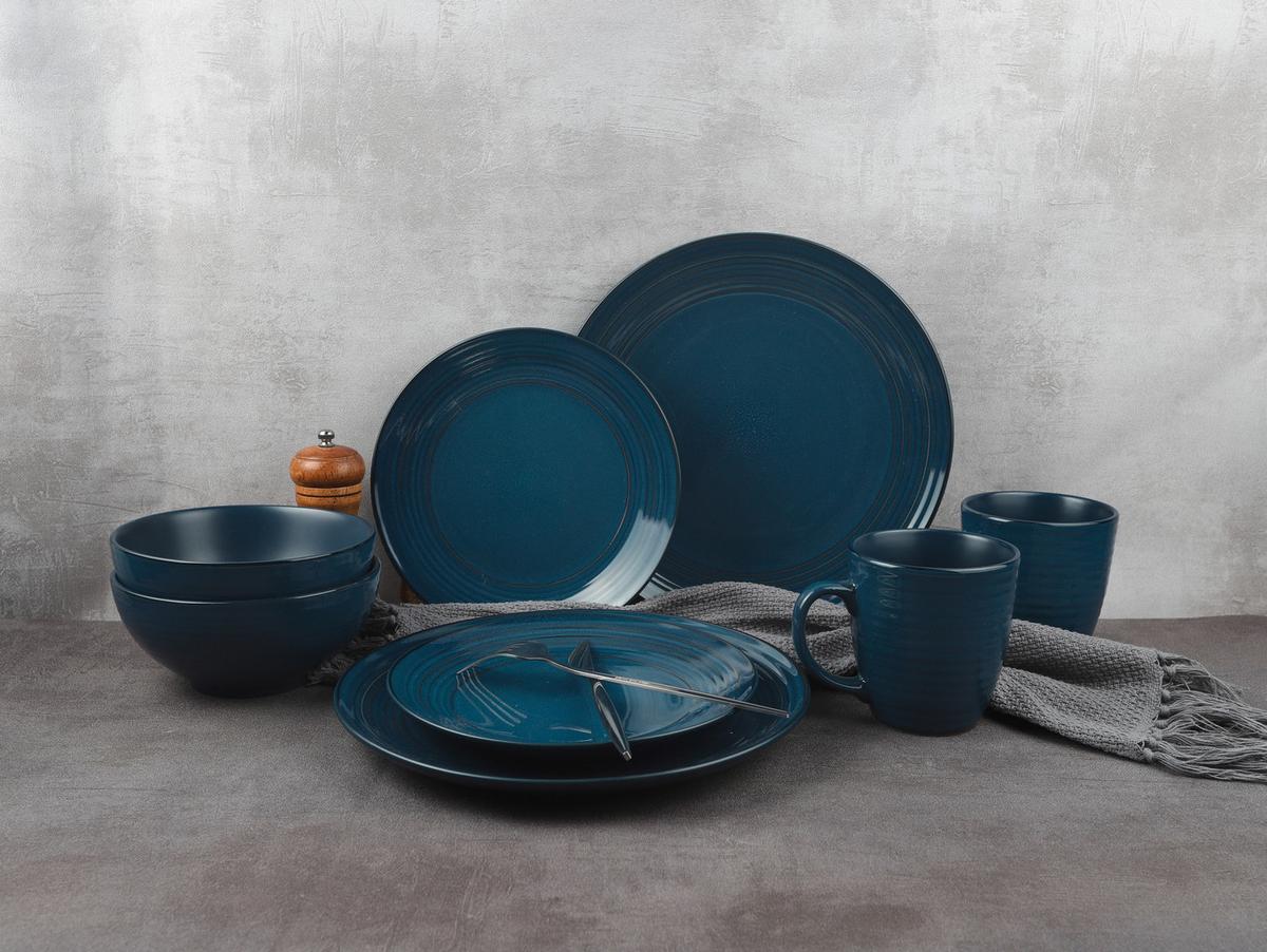Étkészlet Alicia Modern Design - sötétkék, Basics, kerámia - Echtwerk