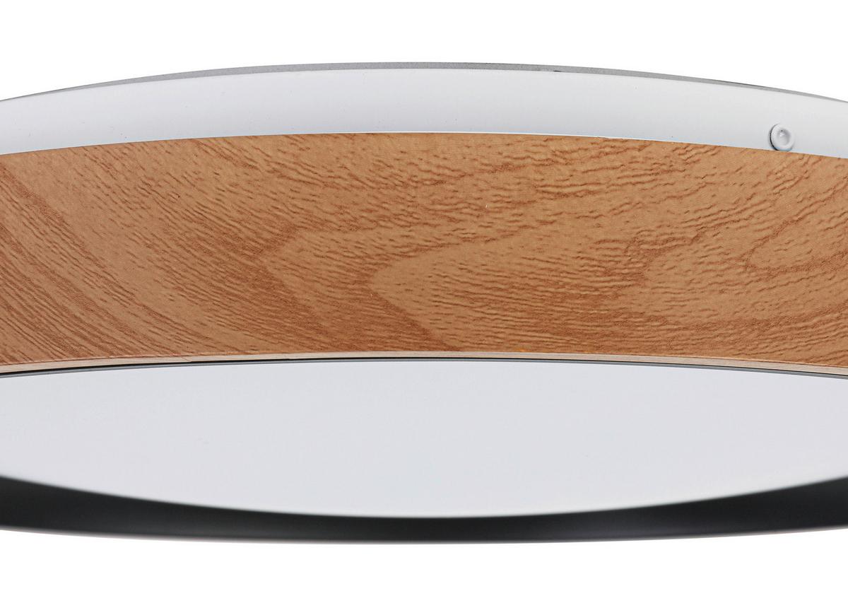 LAMPA SUFITOWA TINA - kolor dębowy/czarny, Trend, tworzywo sztuczne/metal (40/7cm) - Novel