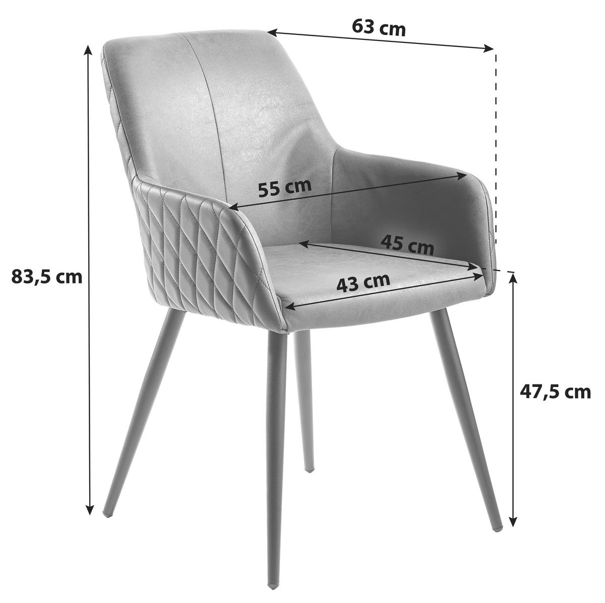 ZESTAW KRZESEŁ Z PODŁOKIETNIK. LOLA-1 - czarny/brązowy, Design, metal/tkanina (55/83,5/63cm) - MID.YOU