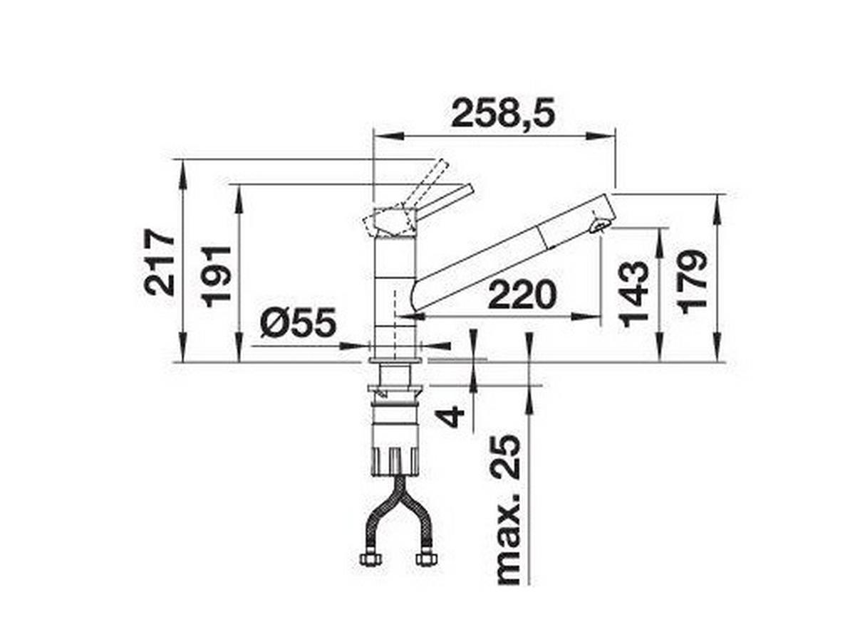 ARMATURA KUCHENNA 526950 - szary/kolor chromowy, Basics, metal (5,5/19,7/26,2cm) - Blanco