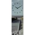 Wanduhr Morning Walk, ca. 20x60x3,5cm - Hellbraun/Hellblau, MODERN, Glas/Metall (20/60/3,5cm) - Mömax modern living