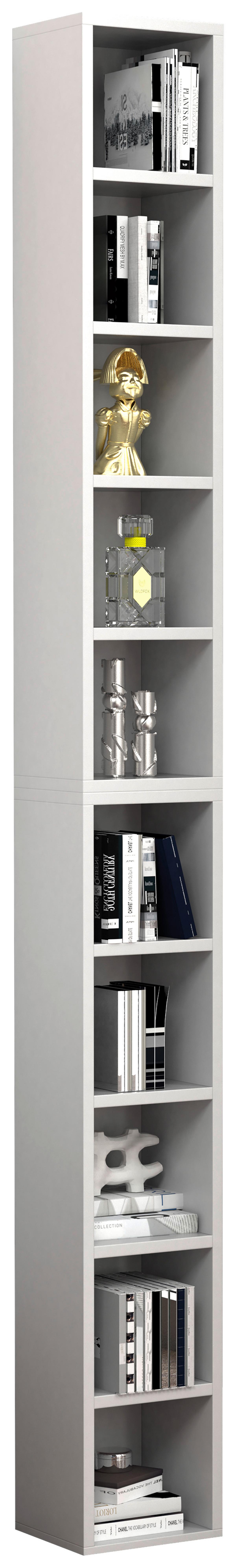 Regal Megosa S, Bela - bela, Design, leseni material (40/94/17cm) - MID.YOU