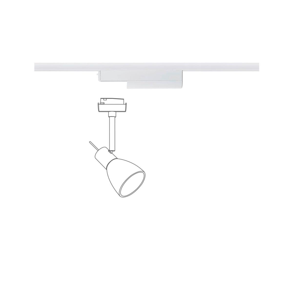 Schienensystem-Adapter Urail Zigbee Weiß ca. 16,6cm - Weiß, Basics, Kunststoff (16,6/5,0cm) - Paulmann