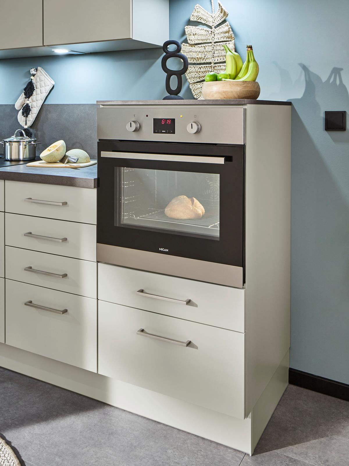 Eckküche IP1200 ohne Geräte, Kieselgrau - Grau, Holzwerkstoff (235/265cm) - Impuls