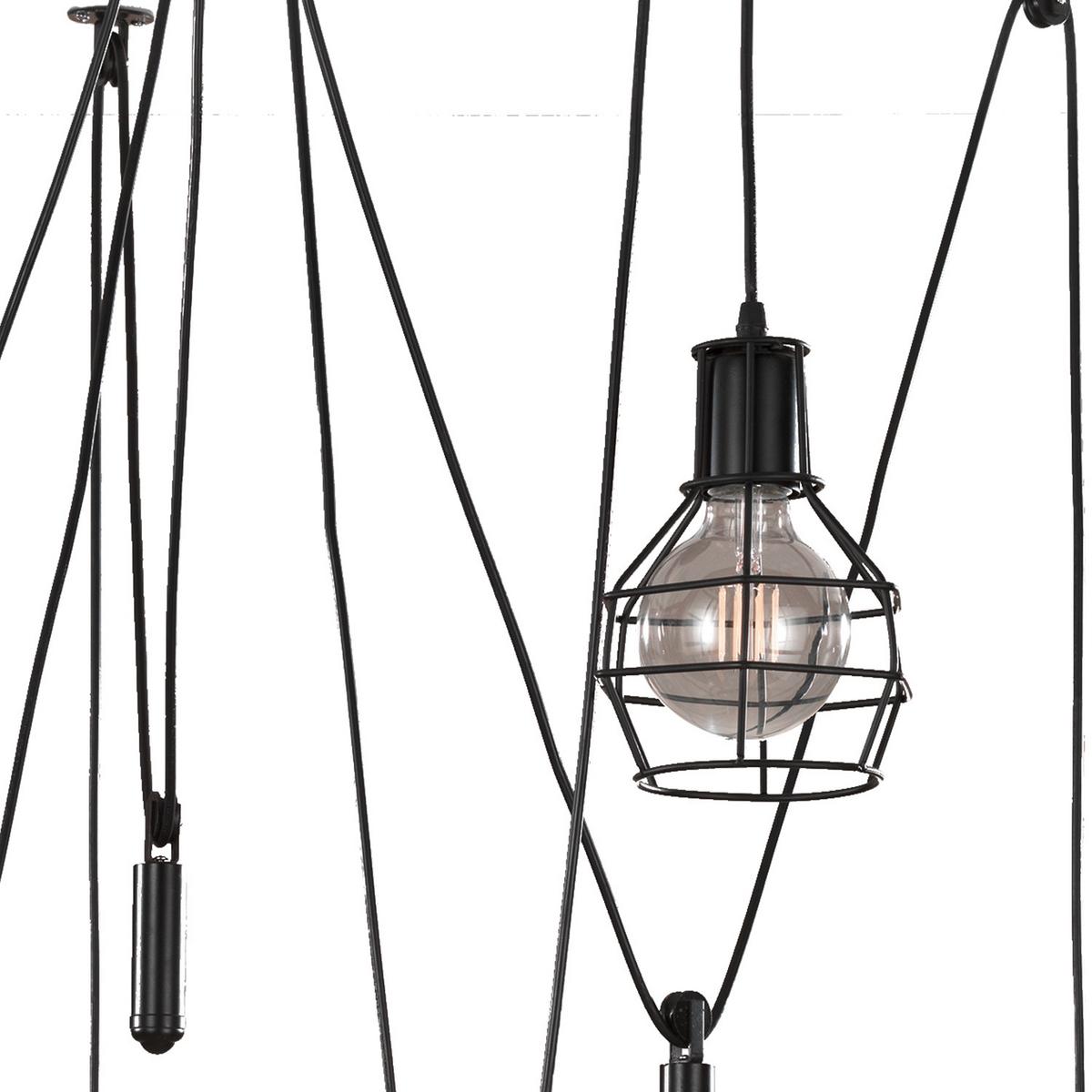 Hängeleuchte Spider Schwarz max. 22 Watt - Schwarz, LIFESTYLE, Metall (90/90cm)
