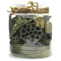 Dekoglas Flora - Grün, Lifestyle, Glas/Naturmaterialien (18/20/18cm) - Kayoom