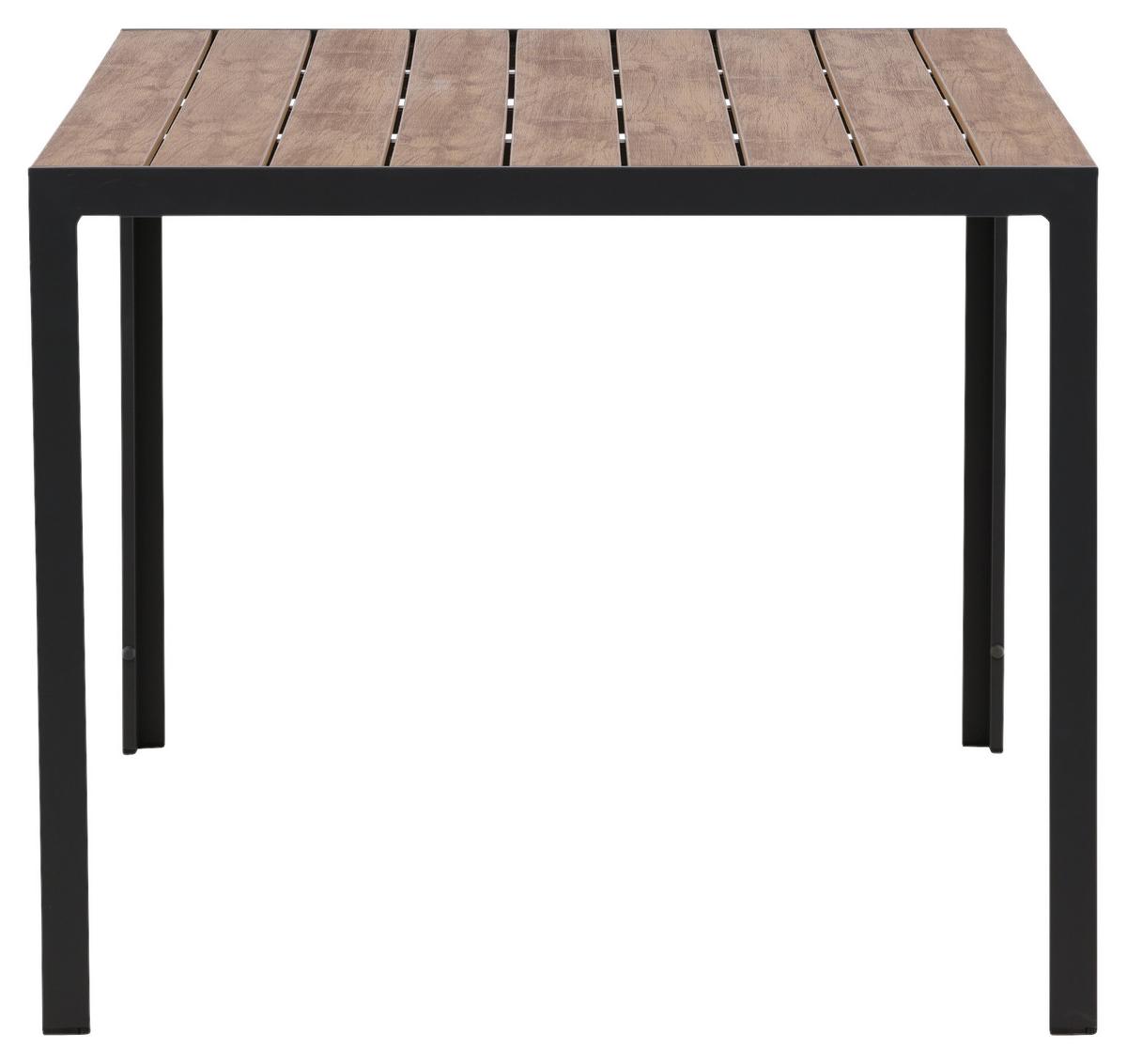 Gartentisch Break ca. 150x90 cm Natur - Schwarz/Naturfarben, KONVENTIONELL, Kunststoff/Metall (150/90/75cm) - Gardenson