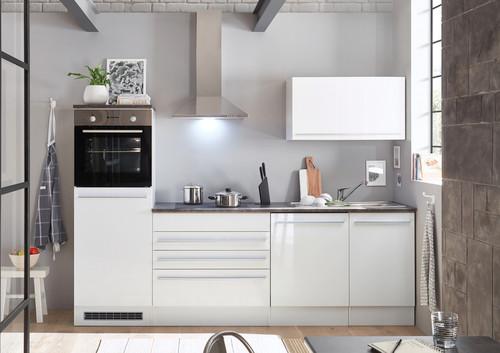 Moderen Kuhinjski Blok Brez Aparatov Jazz, Bela, Vis.sijaj - temno siva/bela, Moderno, leseni material (260/200/60cm) - Modern Living