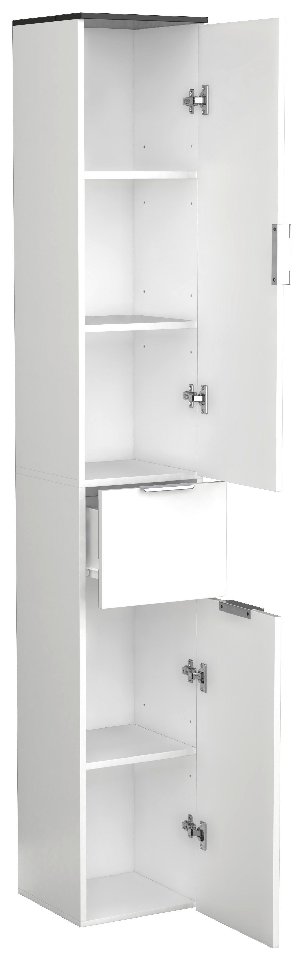 ARMOIRE HAUTE DONALI - Weiss/Silberfarben, Modern, Holzwerkstoff/Kunststoff (30/190/30cm) - MID.YOU