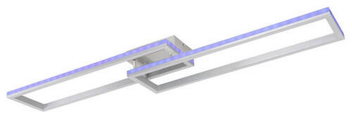 Stropna Led-svetilka Salmos, S Sijalko - srebrne barve/opal, Design, kovina/umetna masa (119,5/25,5/10cm) - Globo