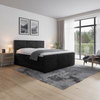 Boxspringbett Bologna ca. 180x200 cm Schwarz - Schwarz, MODERN, Karton/Holzwerkstoff (180/200cm) - MID.YOU