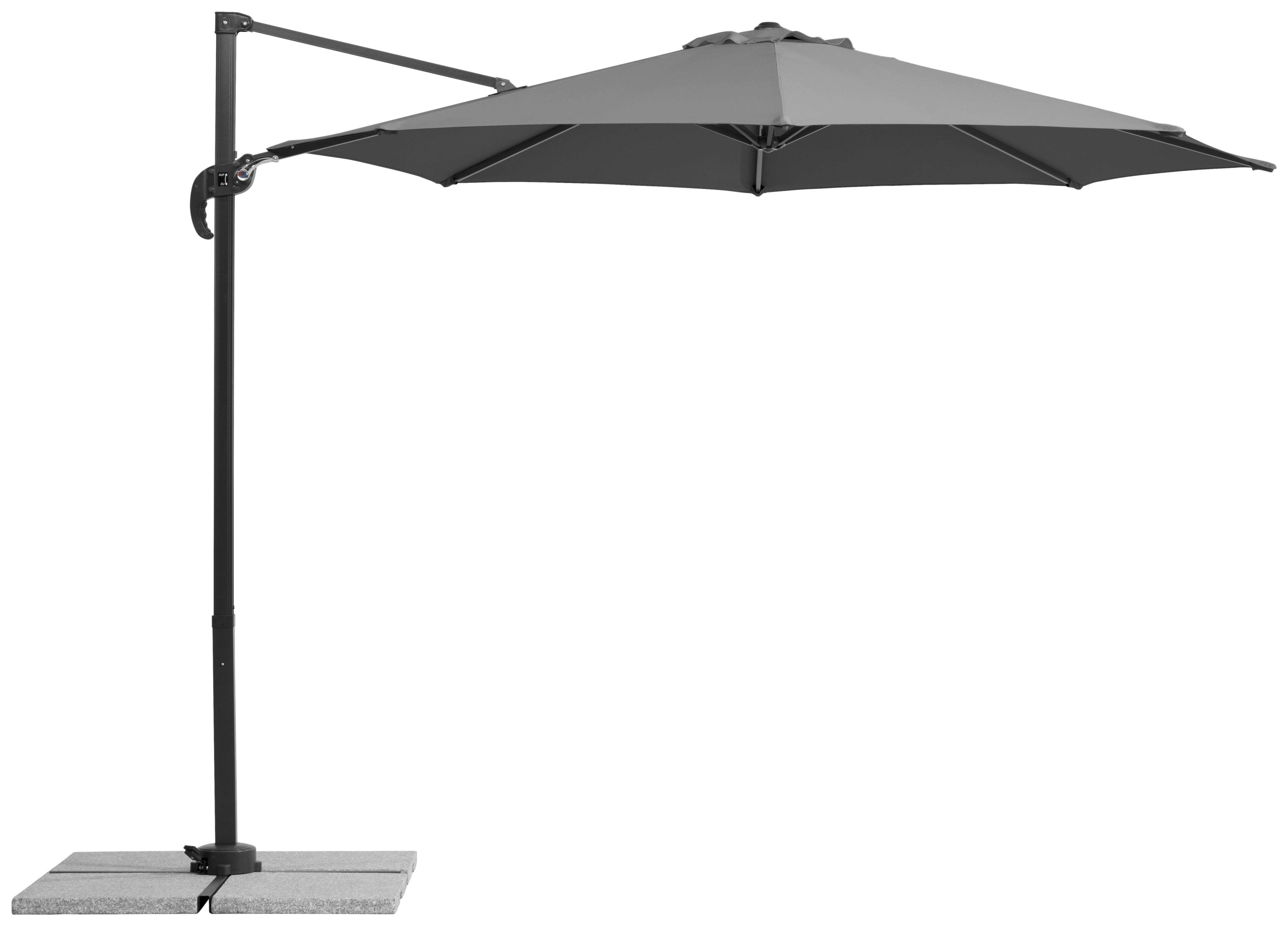 Ampelschirm Rhodos ca. 352x244 x300 cm Anthrazit - Anthrazit, Basics, Textil/Metall (352/244/300cm) - Schneider