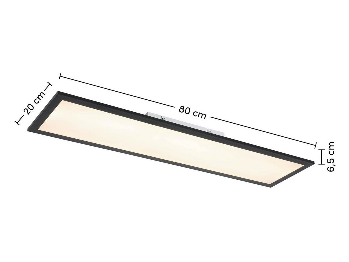 LED-Deckenleuchte Juo Schwarz/Weiß max. 18 Watt - Schwarz/Weiß, MODERN, Kunststoff/Metall (80/20/6,5cm) - Mömax
