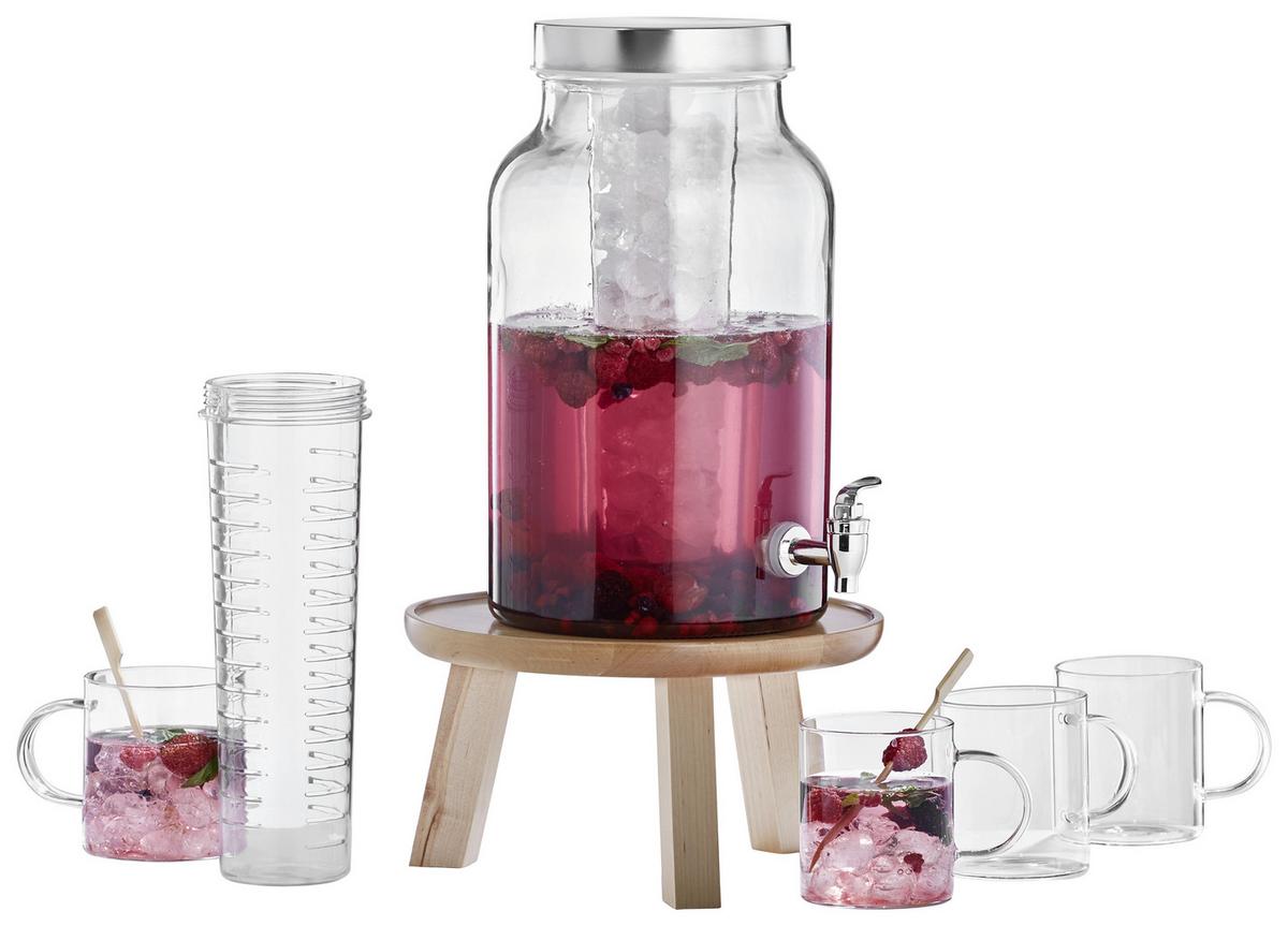 DOZOWNIK DO NAPOJÓW 50684-2 - kolor stalowy/przezroczysty, Basics, tworzywo sztuczne/metal (5,6l) - Novel