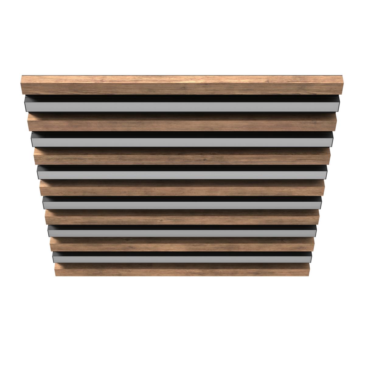 LED-DECKENLEUCHTE 67347D2 HAYDEN - Weiss/Dunkelbraun, Natur, Holzwerkstoff/Kunststoff (45/45/5cm) - Globo