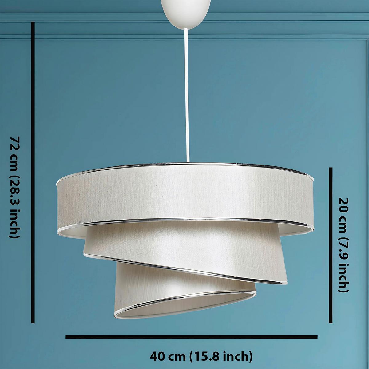 LAMPA WISZĄCA COUPER - beżowy/kolor srebrny, Design, tworzywo sztuczne/metal (40/72cm) - P & B