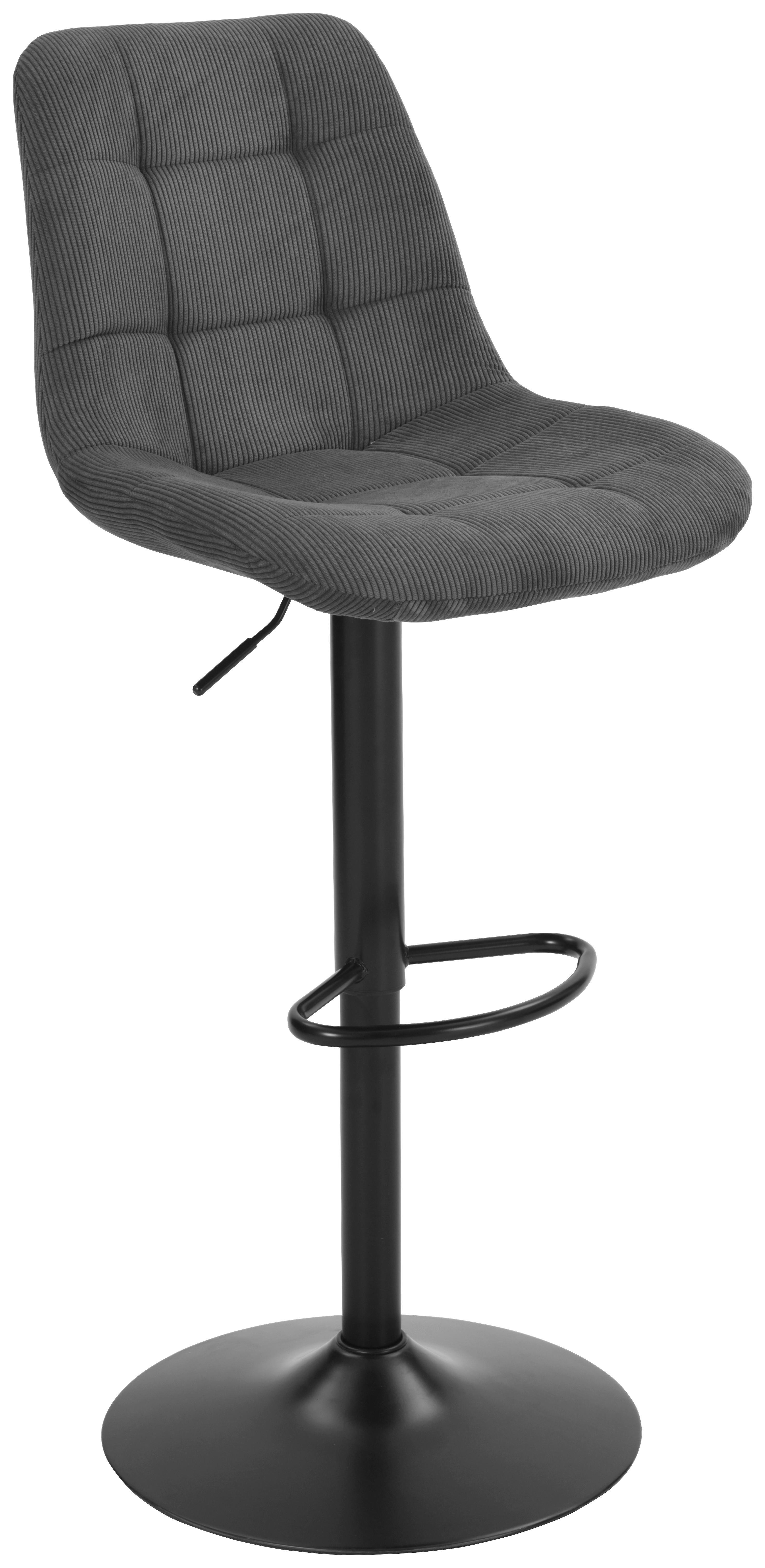 Barhocker Nino Grau - Schwarz/Grau, MODERN, Holz/Textil (46/116/96/53cm) - Based