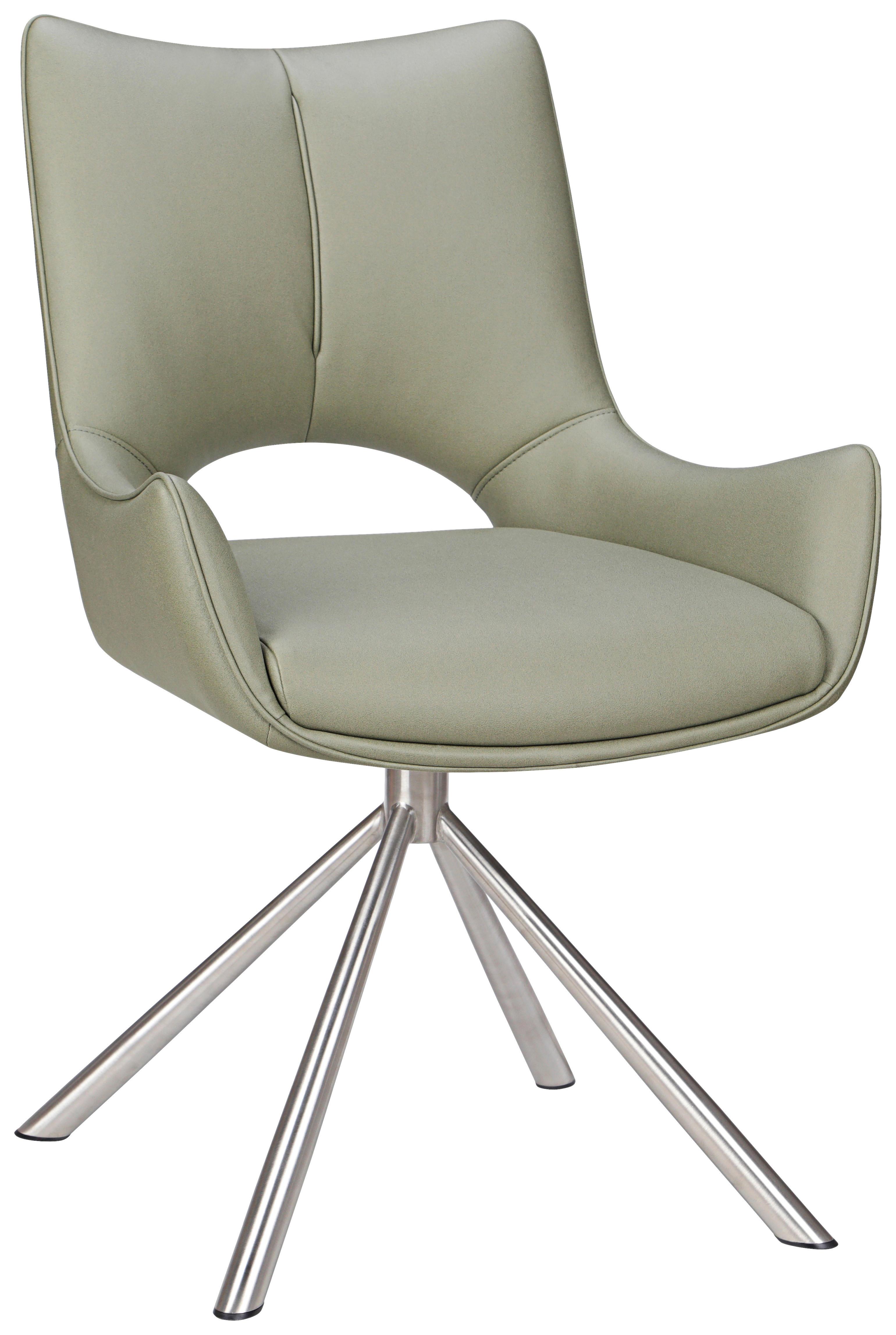 KRZESŁO APOLLO  -EXKLUSIV- - zielony/kolor stalowy, Design, metal/tkanina (57/85,5/62cm) - Carryhome